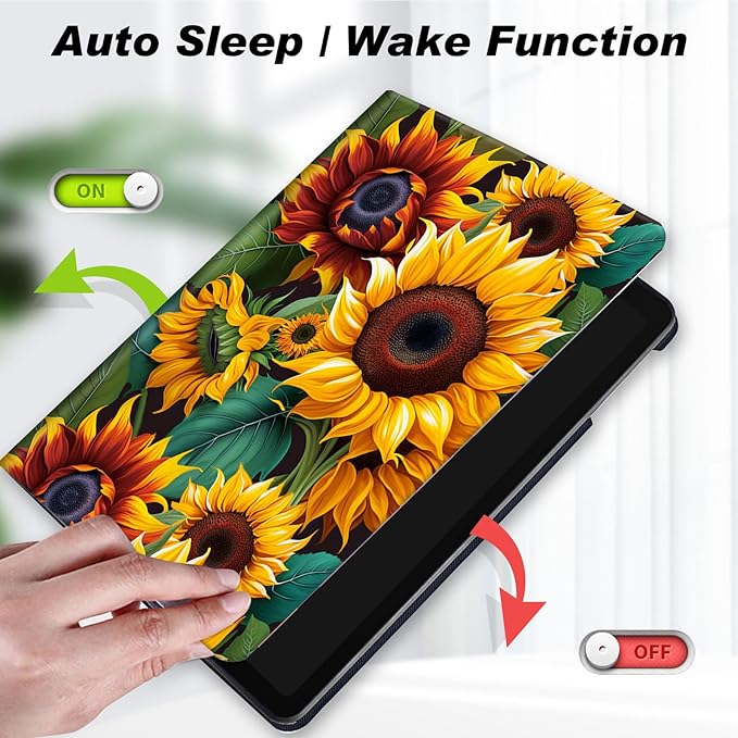 for Amazon Kindle Fire Max 11 Case (13th Generation, 2023 Release) 11",Slim Lightweight Smart Shell Stand Cover with Auto Wake/Sleep for All-New Fire 11 Max Tablet,Beautiful Sunflower