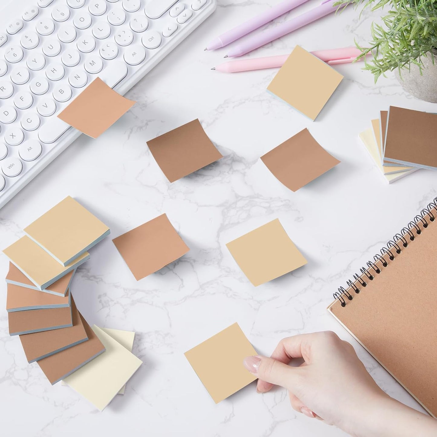 Fainne 24 Pack Sticky Notes Bulk Back to School Supplies Self Stick Note Pads Paper Memo for Office First Day of School Student Teacher Essentials (2 x 2 Inches,Simple Color)