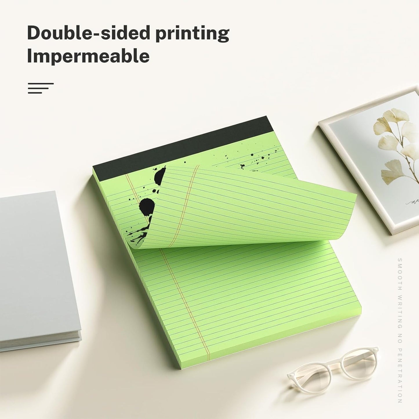 5 Pack Colored Legal Pads 8.5 x 11 College Ruled Paper Note Pads Narrow Ruled 50 Sheets per Notepad Perforated Writing Pad Durable Sturdy Back 8x11 Pads of Paper Pink Purple Blue Green Yellow