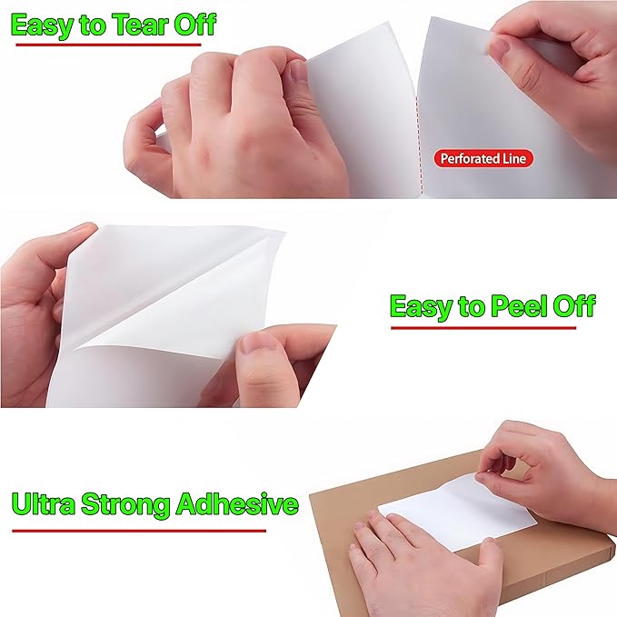 Roll 4 x 6 inch - 1000 Thermal Labels Direct White Strong Adhesive Perforated Postage Shipping Printer Compatible with Zebra SNBC Epson Rollo (1000 Labels, 2 Rolls)