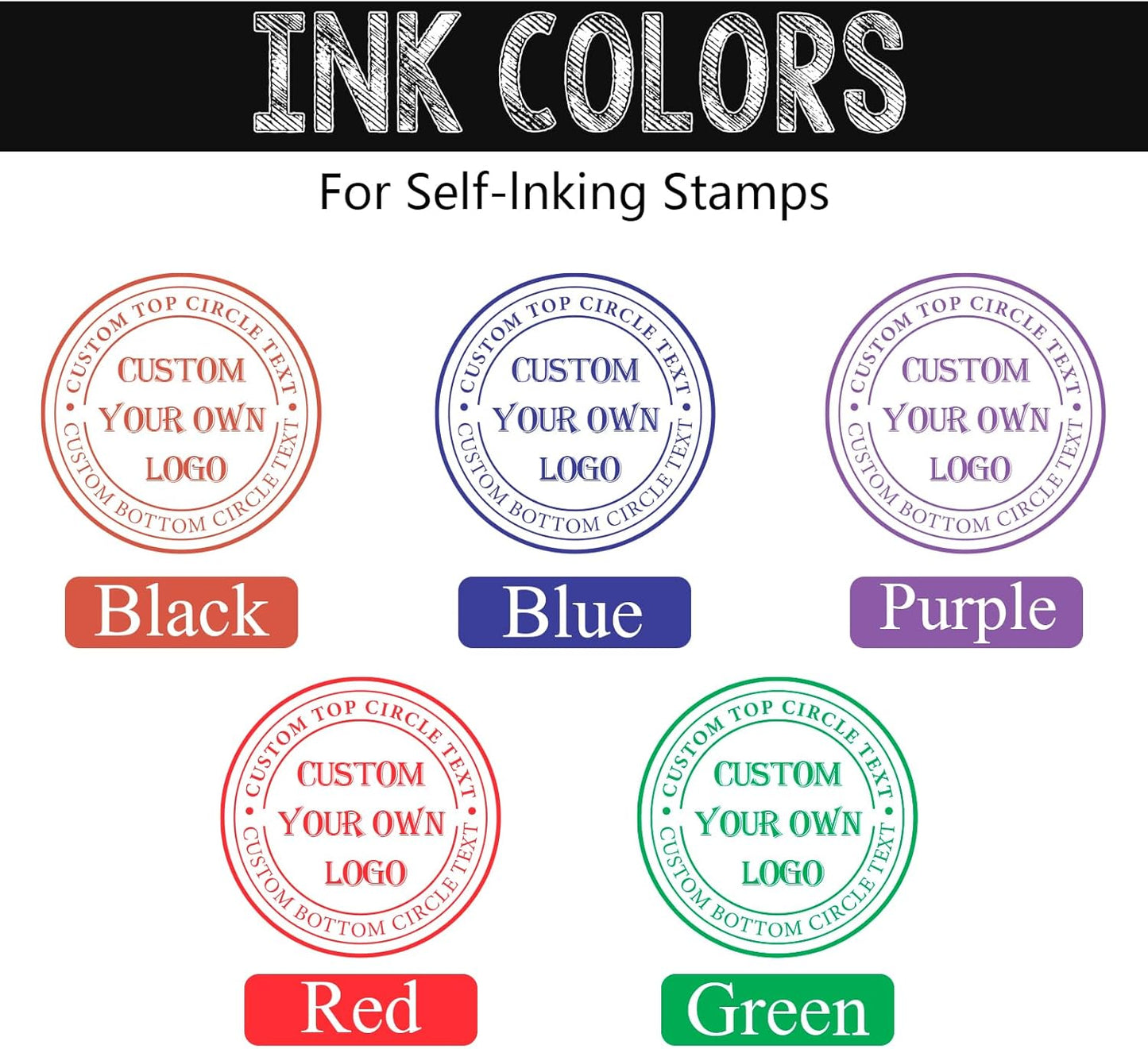 Custom Logo Stamp for Business - Self Inking Stamps with Personalized Logo | 5 Ink Colors (Logo)