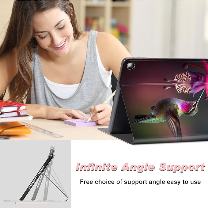 for Amazon Kindle Fire Max 11 Case (13th Generation, 2023 Release) 11",Slim Lightweight Smart Shell Stand Cover with Auto Wake/Sleep for All-New Fire 11 Max Tablet,Hummingbird Pink Cherry