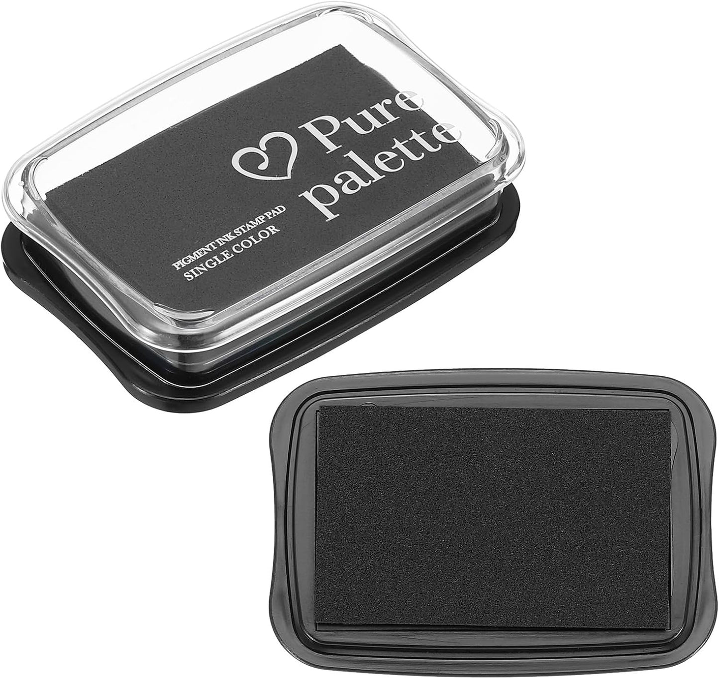 PATIKIL 3"x2" Large Stamp Pad, 2Pcs Washable Craft Ink Pad for Rubber Stamp Card Making Stamping Scrapbook Fingerprint Handprint, Black