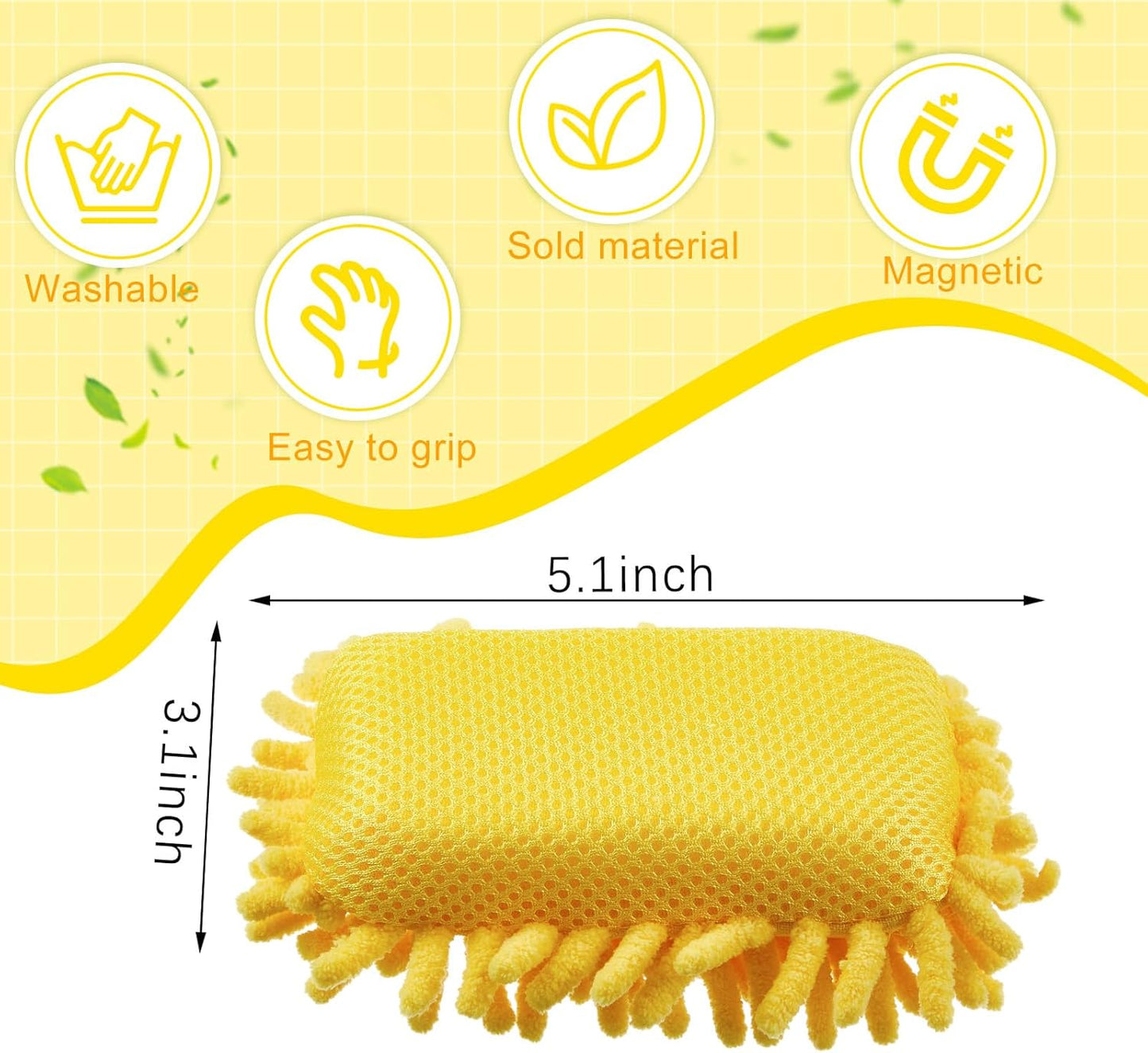 Zonon 4 Pieces Dry Erase Eraser Microfiber Shag Washable Whiteboard Eraser for Markers, Chalk, Classroom, Home and Office(Blue,Yellow,Gray)