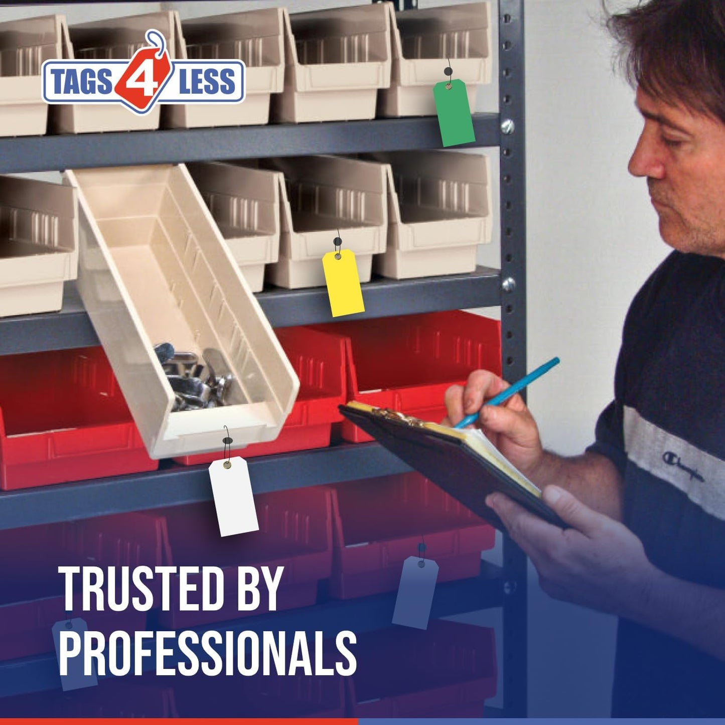 Tags 4 Less 15 Mil Waterproof Plastic Tags, Pack of 100 – 4” x 8” Heavy Duty Plastic Tags for Labeling, Outdoor Tagging, Equipment Labeling, Luggage, Valves & More (Yellow)