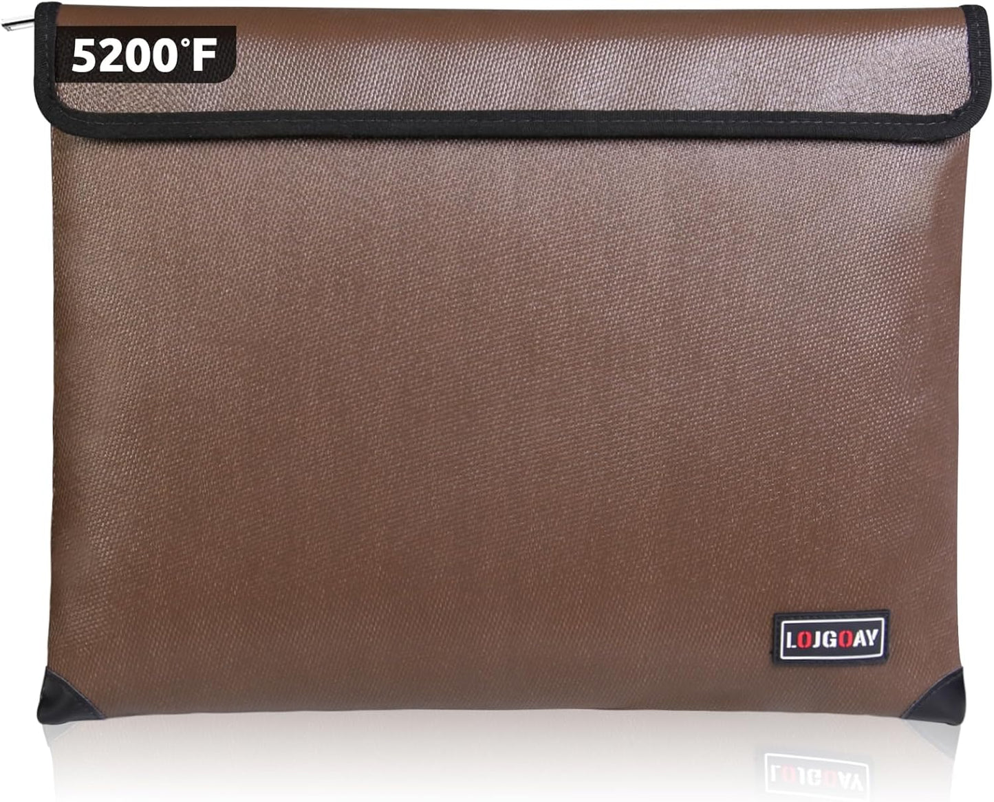 Fireproof Bag with 5200 Thermal Insulated, Waterproof Fireproof Box with Zipper, Safe for Home, Bank, Documents (13.9"x10.6", Brown)