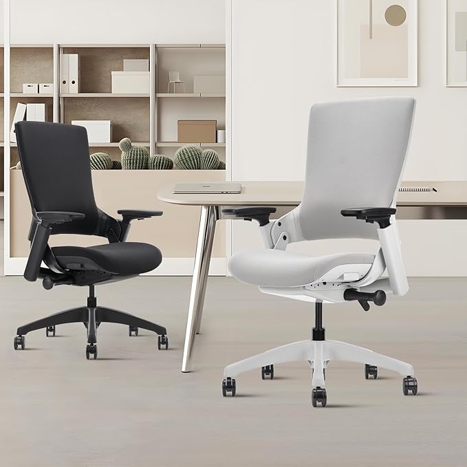 CLATINA Office Chair Swivel Executive Chair, Adjustable Ergonomic Computer Chair with 3D Armrest and Lumbar Support, Fabric Backrest Task Chair for Home Office Conference Room