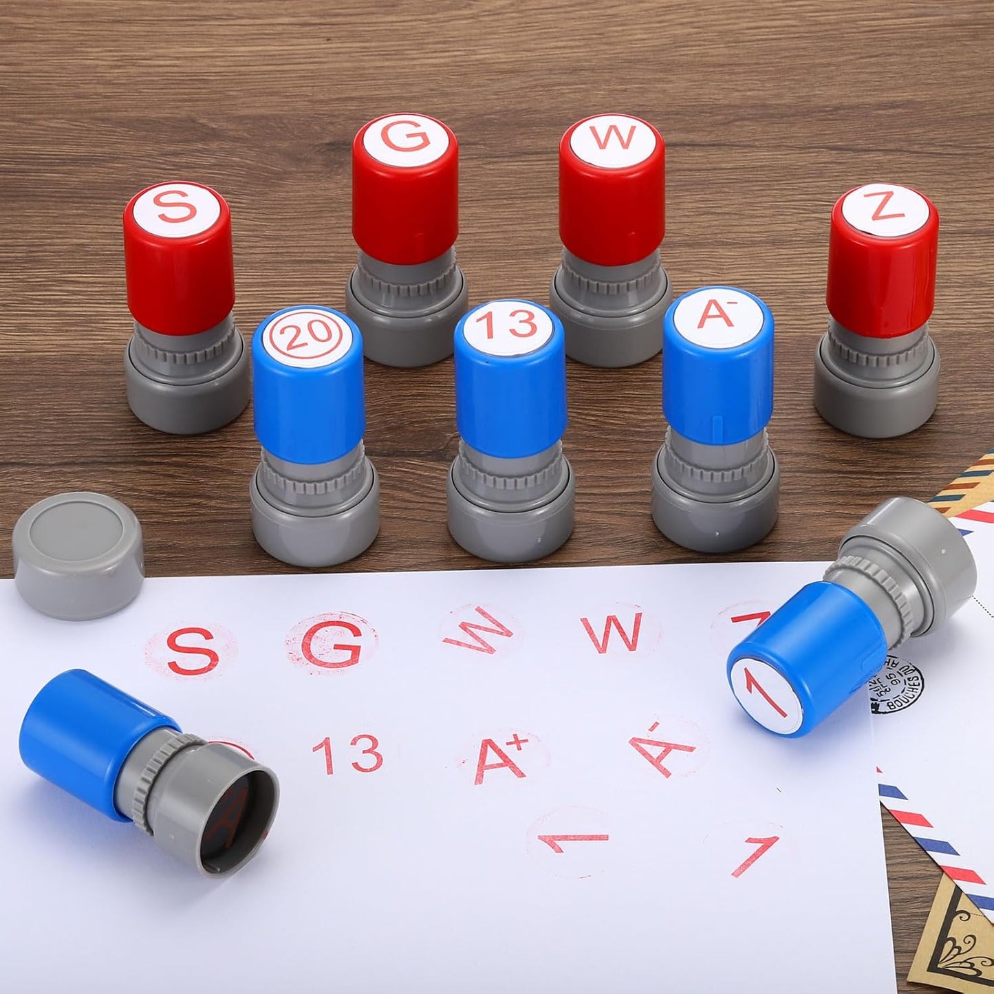 PATIKIL Number Stamps Self Inking, Numeral 8 Number Stamp Teacher Stamp Initial Stamp Ink Stamp for Class Notebook Scrapbooking DIY Craft Style 2, Red Ink