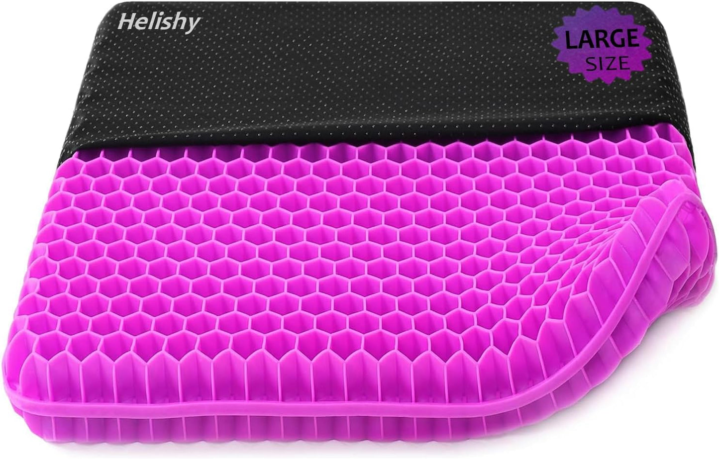 Extra Large Gel Seat Cushion, 17x17inch Double Thick Egg Gel Cushion for Pressure Pain Relief, Breathable Wheelchair Cushion Chair Pads for Car Seat Office Chair (Violet)