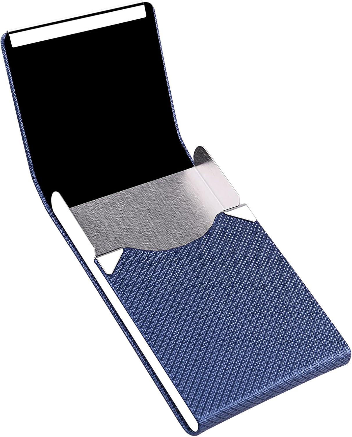 Business Card Holder for Women & Men - Multi Card Case, Business & Pocket Card Holder, Credit & Name Card Wallet with Magnetic Closure, Blue-zs