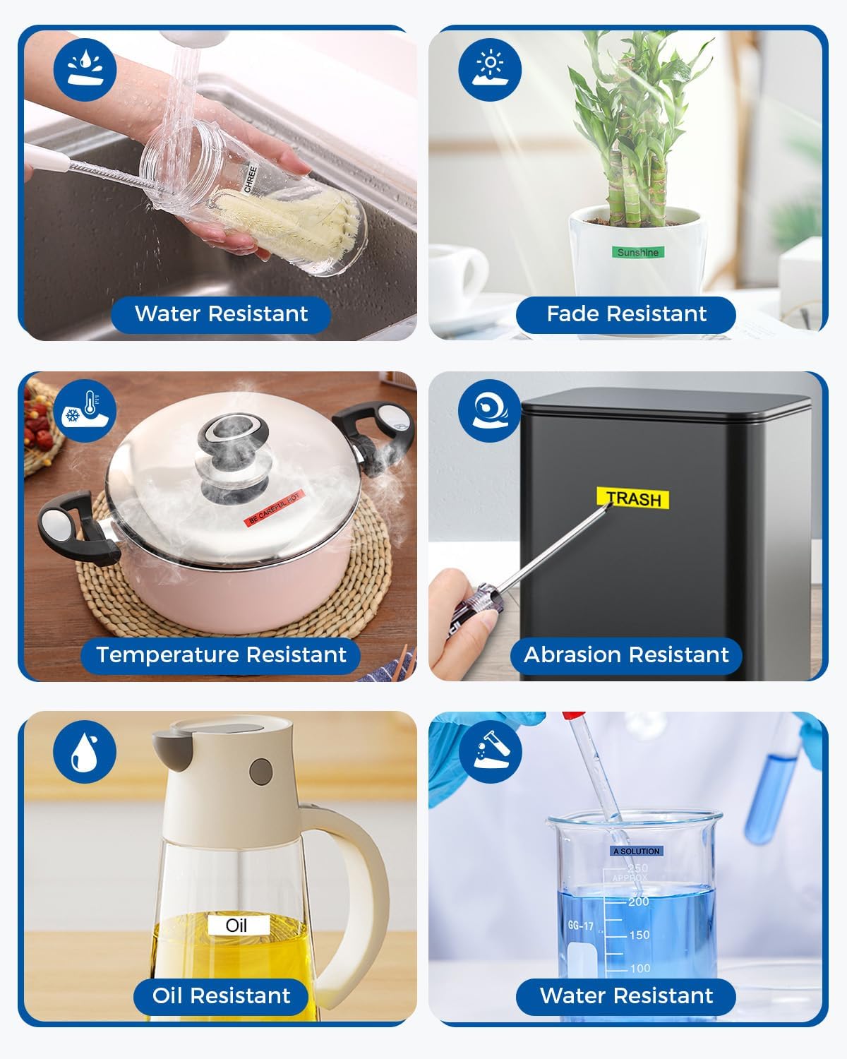 Unismar 6-Pack Compatible for Brother P Touch TZe-231 131 431 531 631 731 TZe TZ Tape 12mm 0.47 Laminated Clear/White/Red/Blue/Yellow/Green for Ptouch PT-D210 D220 H110 D400 D410 Label Maker