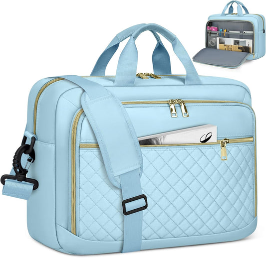 NEWHEY Laptop Bag 17.3 Inch Laptop Briefcase for Women Men Waterproof Shoulder Messenger Bag Large Computer Bag for Business Office Work College, Blue