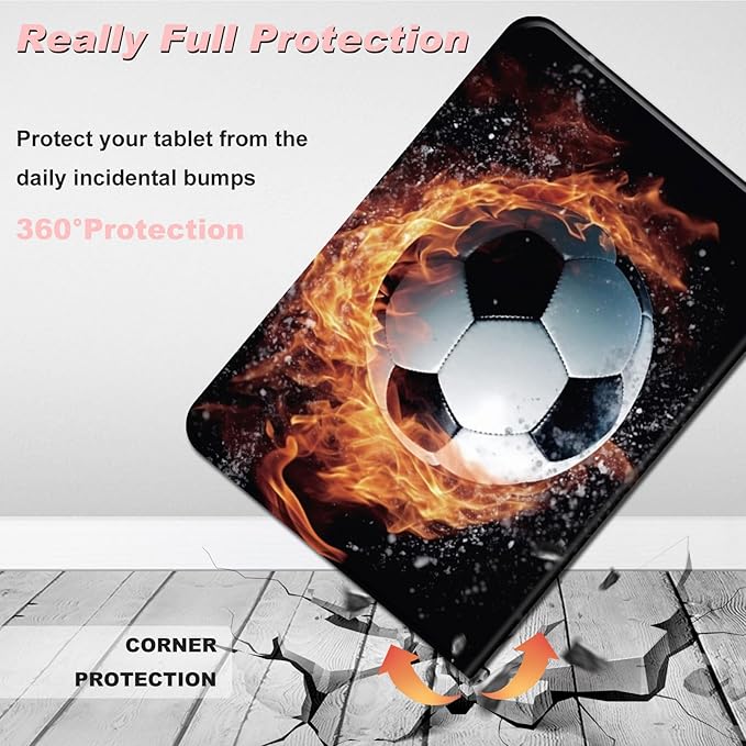 for All-New Kindle Fire 7 Tablet Case (12th Gen, 2022 Release),Slim Lightweight Smart Shell Stand Cover with Auto Wake/Sleep for Amazon Fire 7 Kids Tablet,Fire Football
