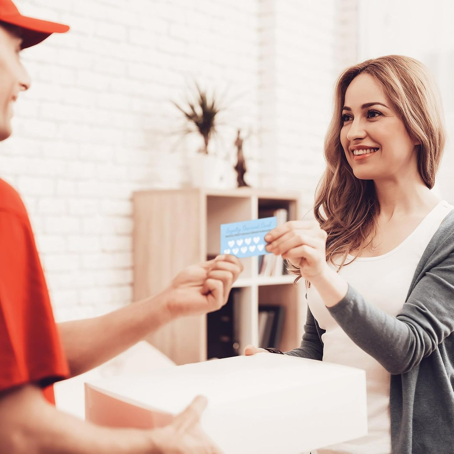 Seajan 200 Pcs Referral and Loyalty Discount Card 3.5 x 2 Inch Punch Cards, Double Sided Loyalty Cards for Small Business Reward Awards for Behavior, 4 Style