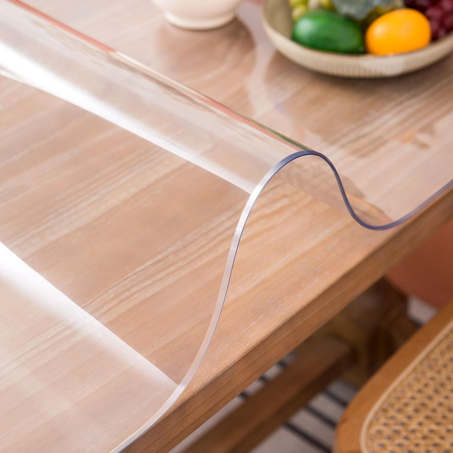 Clear Table Cover Protector, 40 x 112 Inch Table Protector for Dining Room Table, 1.5mm Thick Clear Plastic Table Cover, Table Pad Mat for Kitchen, Writing Desk Pad for Desktop