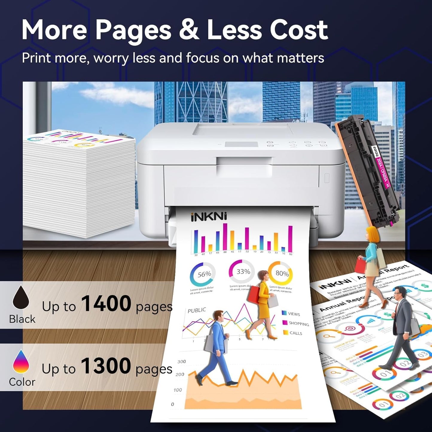 202A Toner Cartridges 4-Pack CF500A - Compatible Replacement for HP 202A 202X for Color Laserjet Pro MFP M281fdw M254dw M281fdn M281cdw M280nw M254dn M254nw Toner Cartridge CF500A CF500X (with Chip)