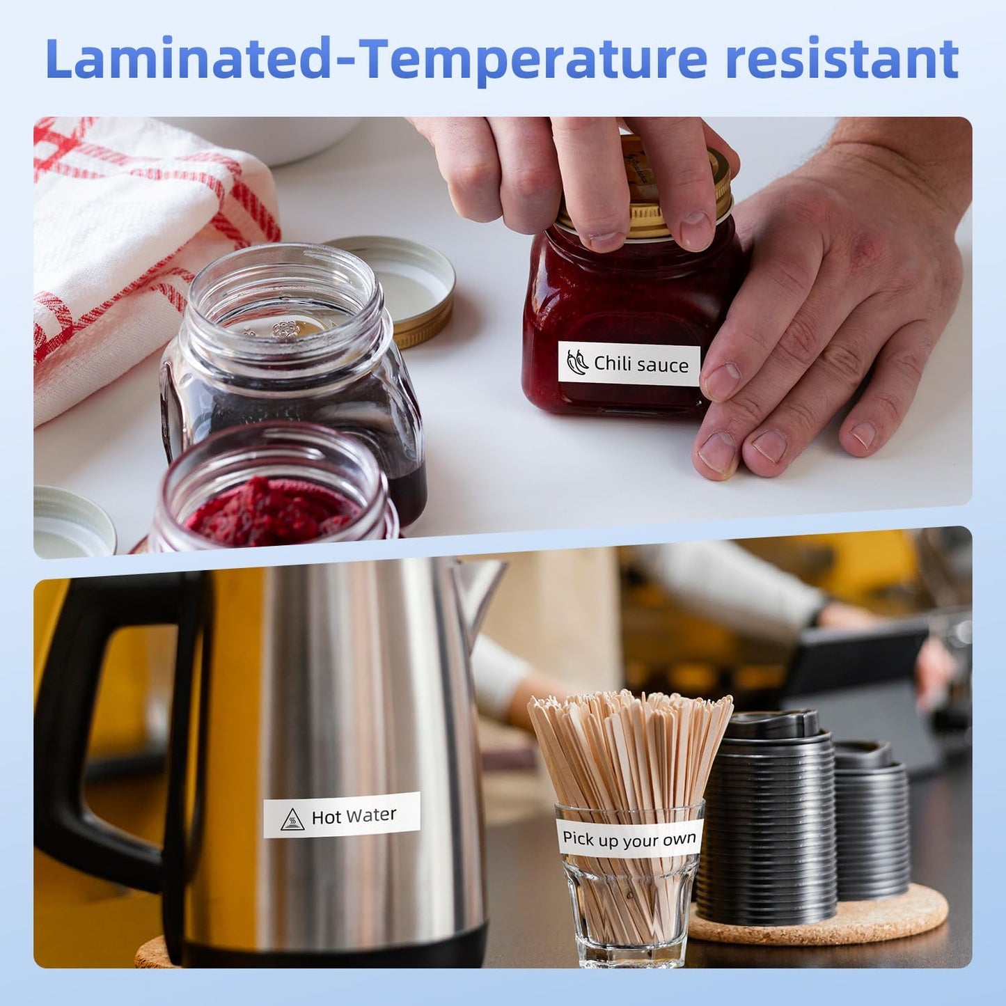 Label KINGDOM 18mm 0.7” Label Maker Tape Compatible with Brother P Touch TZe-241 Laminated White TZ Tape for PT-D410 D400 D600 P700 Printer, TZ-241 (3/4in x 26.2ft) 4-Pack