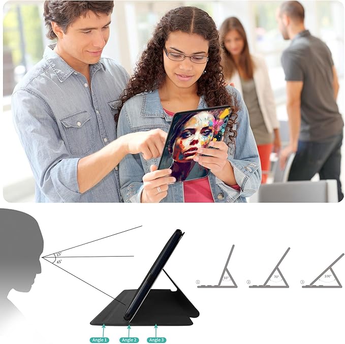 for Amazon Fire HD 10 Tablet (2017 and 2019 Releases,with 7th and 9th Generations) Case,360 Degree Rotating Stand Smart Protective Cover Case,for New Fire HD 10 10.1 inch,Art Colorful Paint