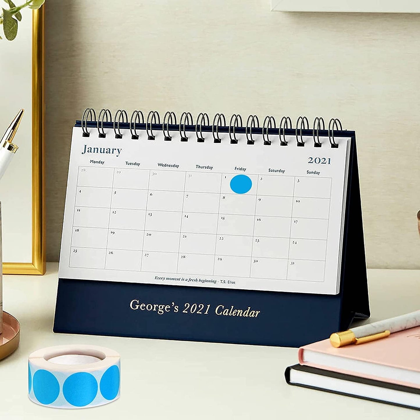 SHYGO® 1“ Blue Circle Dot Stickers Color Coding Labels, 1000PCS 2 Rolls