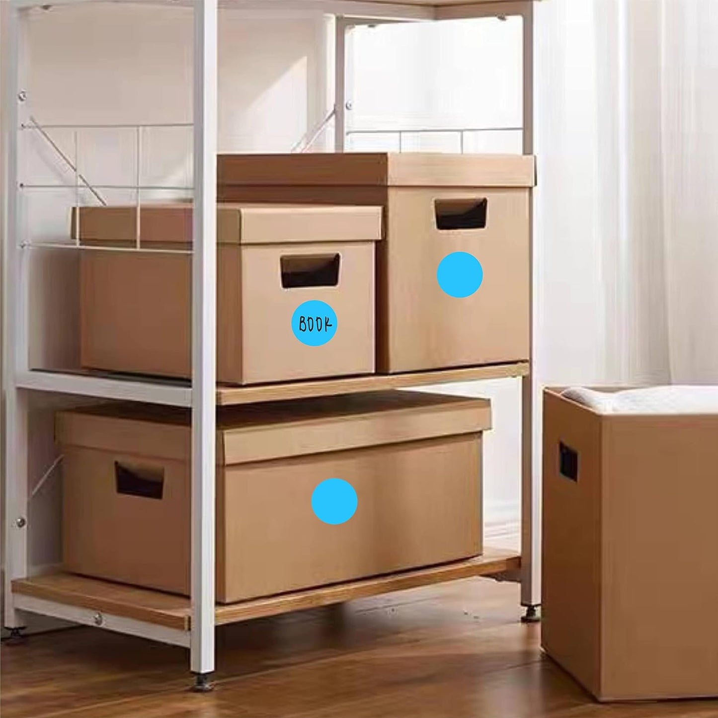 PARLAIM 2 Inch Dot Stickers, 500pcs Round Color Coding Circle Labels in Dispenser Box for Classroom Student Moving Box, Sky-Blue