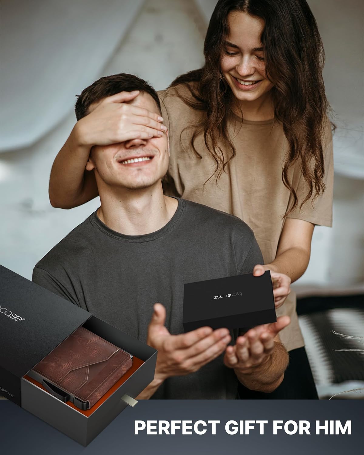 typecase Tactical Wallet for Men Card Holder: Pop Up Card Case, Genuine Leather, Smart, RFID Blocking, Slim, Minimalist, Thin, Front Pocket - 9-13 Card Capacitiy, ID Window, Money Clip (Brown)