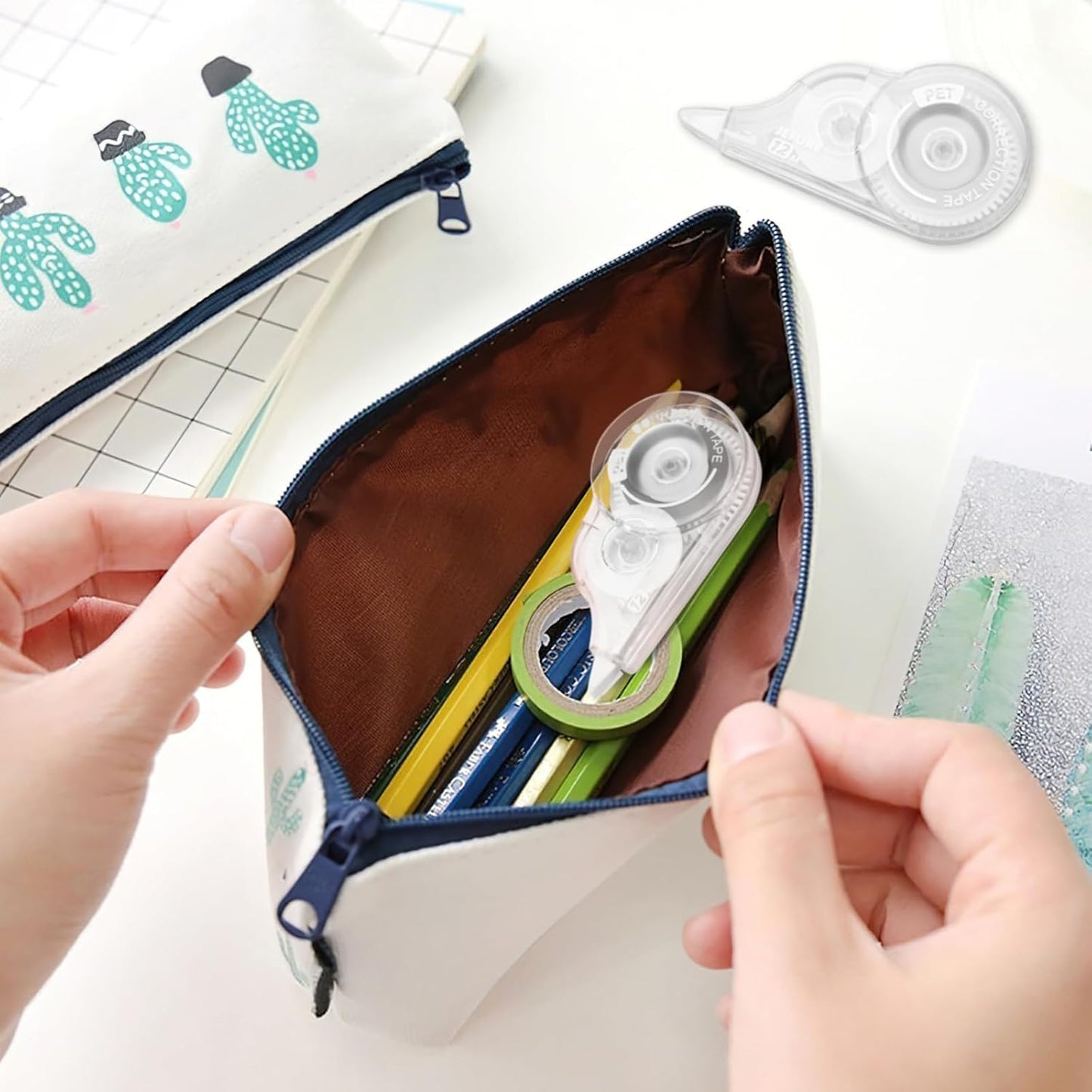 4 Pcs Correction Tape, 39.4 Ft White Wrong Out Tear-Resistant Bulk, Instant Corrections Easy To Use Applicator for School, Office, Note Taking, Journal (Tape Width 0.2 in, Clear)