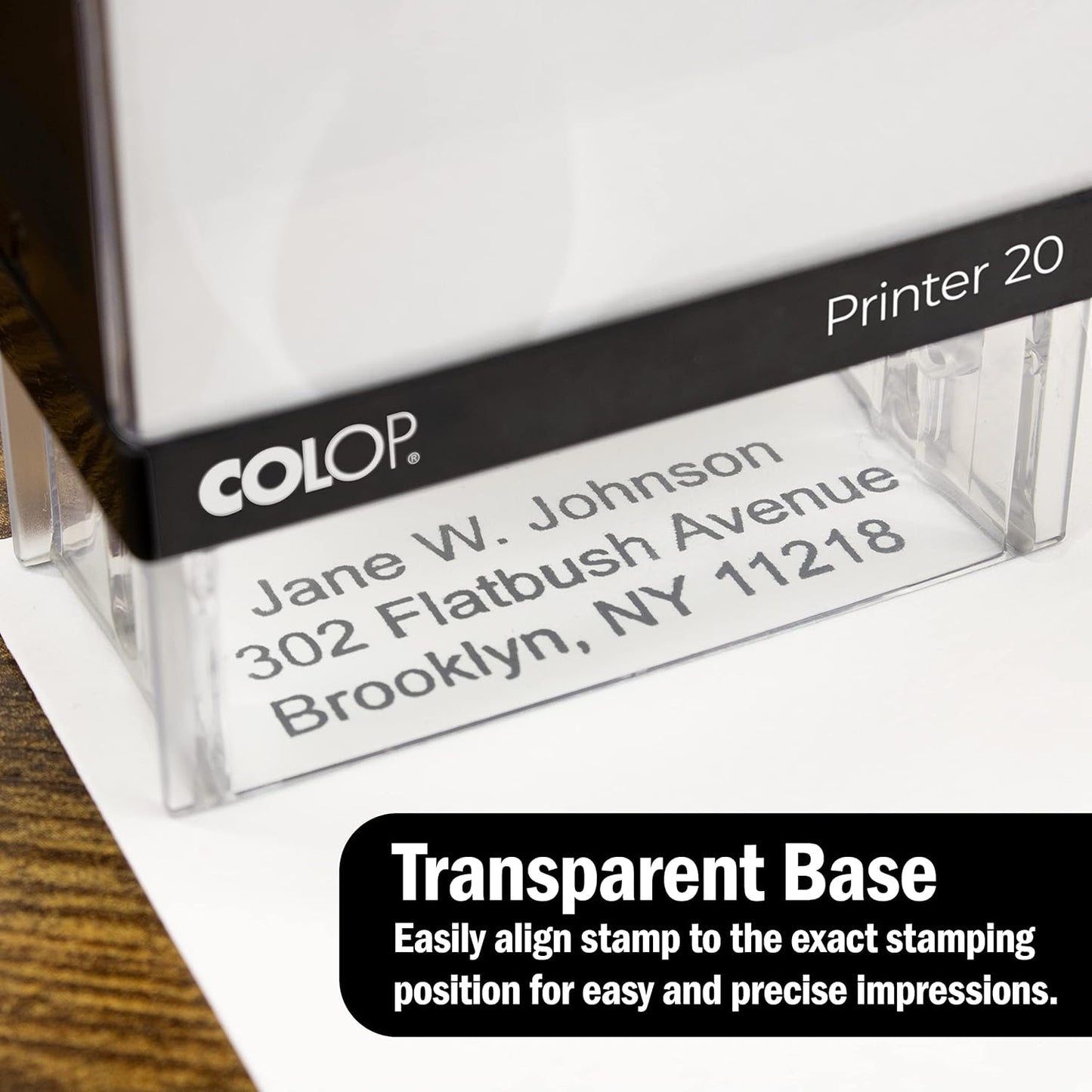 COLOP Small Size Self Inking Custom Text Stamp - Choose from Many Fonts & 15 Ink Colors