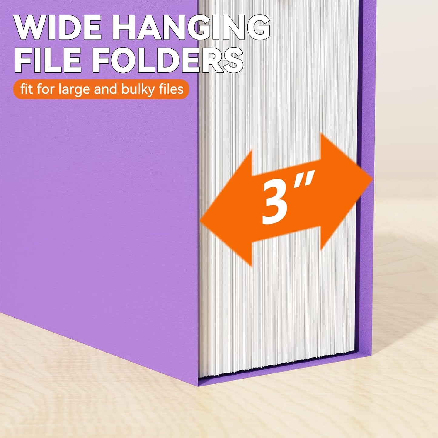 Plastic Expandable Hanging File Folder Letter Size,Heavy Duty 3 Inch Expansion,12 Pack Extra Capacity Hanging Folder withTabs,File Cabinet Folder,Hanging File Organizer for Office-Colored