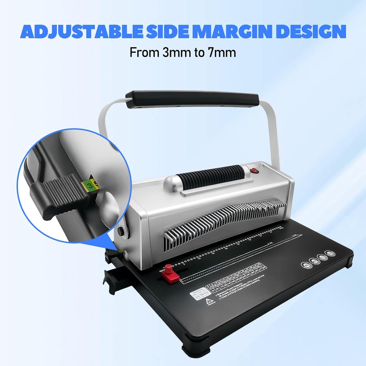 Coil Spiral Binding Machine,46 Holes Spiral Coil Binder with Electric Coil inserter,Manual Book Maker Punch Binder with 100pcs Plastic Coil and Plier