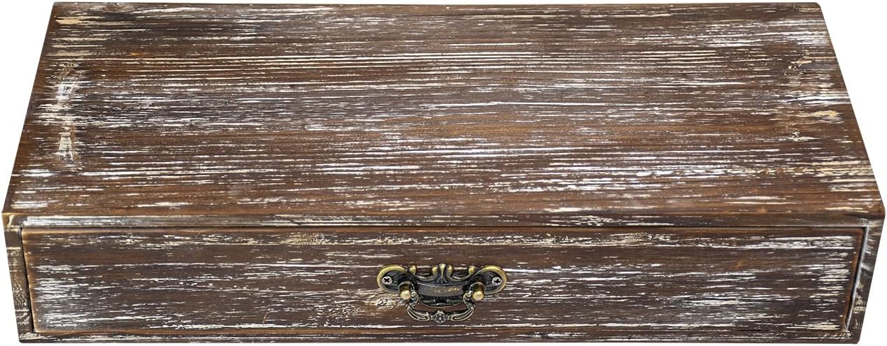 Wooden Drawers Organizer Soild Farmhouse Style RetroDesktop Drawer Storage Box Organizer With Drawers, Office Organization for Countertop Table To Store Mail, Phone, Suppliers, Glasses (Retro)