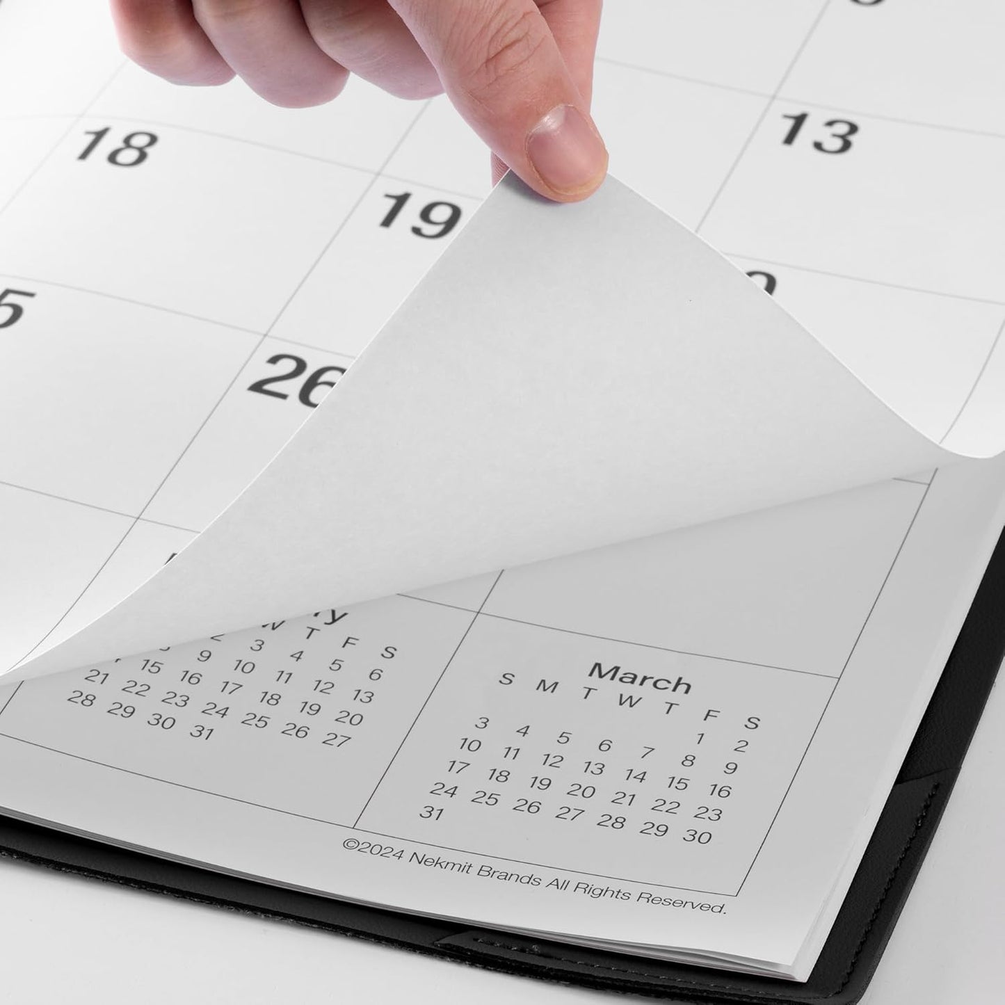 Nekmit 2025-2026 Desk Calendar, Large Print Desk Calendar with Desktop Mat, 21" x 16 1/2", Runs From Now to June 2026, for Home and Office, Black