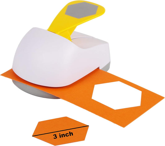 Craft Lever Punch 3 inch Hexagon Paper Punch Professional Tool for Paper Crafting DIY Projects，Gifts，Stationery，Education，Greeting Cards Arts Fun Projects