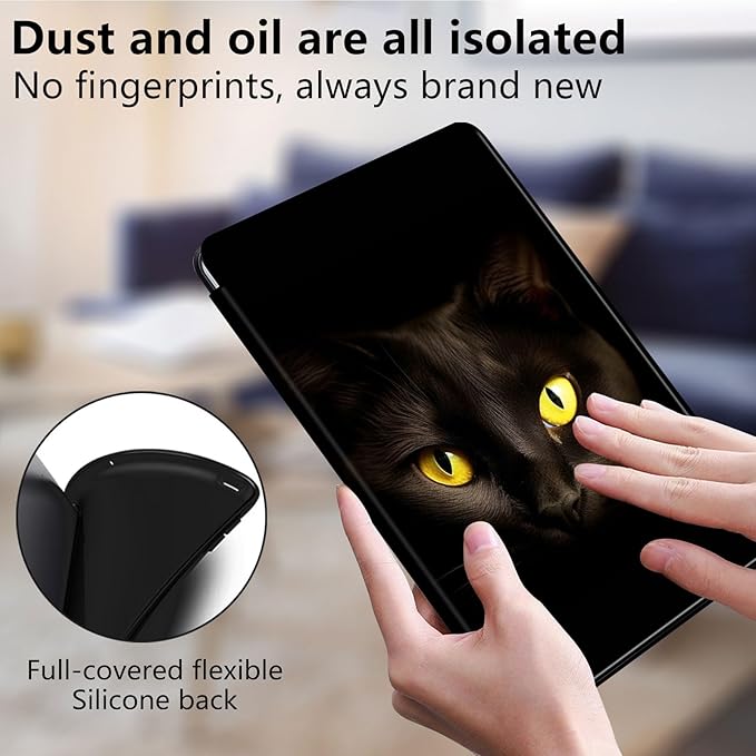 for Kindle Fire 7 case 2019 2017 Release 9th 7th Generation,360 Degree Rotating Stand Smart Protective Cover Case for Amazon fire 7 Tablet 9th/7th Generation,Cute Wild Cat
