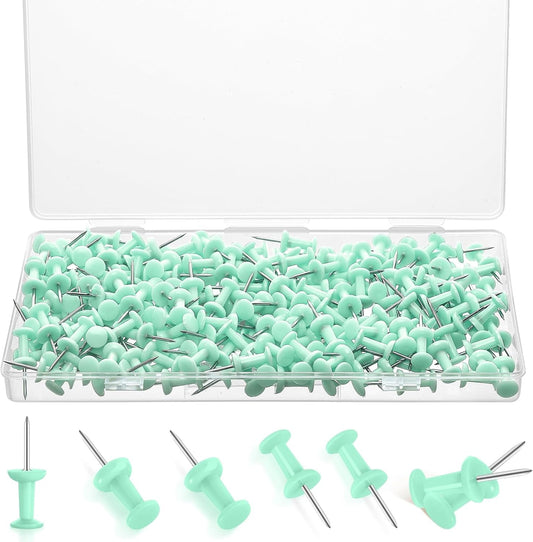 220 Count Green Push Pins, Standard Plastic Head Steel Point Thumb Tacks Decorative Push Pins for Cork Board Wall Hanging