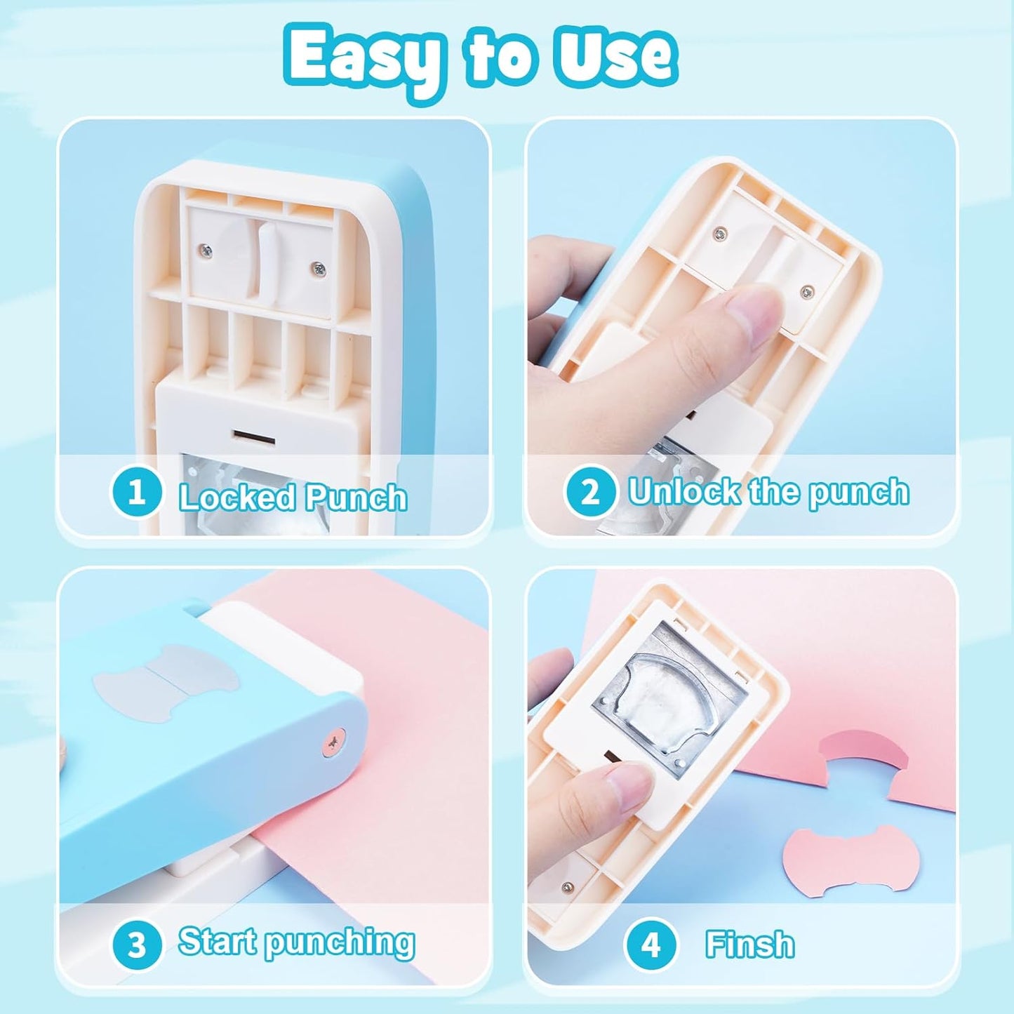 UCEC Whale Tail Tab Punch, Whale Tail Punch for Calendars, Planners, Albums, Ideal for Scrapbooking, Bullet Journals, Bible Tabs, Book Tabs, Planner Inserts, and More DIY Projects