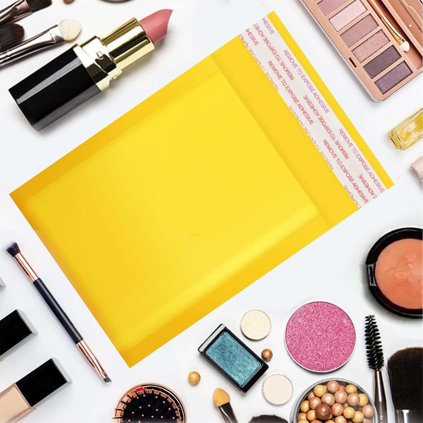 packbabol Kraft bubble mailers 3.5x5 Inch 100 Pack,Self-Sealing Paper Envelopes for Packaging,Strong Adhesion Envelope Mailers, Small Waterproof Cushioned Padded Shipping Bags Yellow #0000