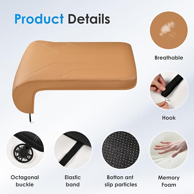 FLORICH Car Seat Extender Leg Extender Support Cushion for Driver Seats Office Chair, Leather Carseat Leg Support for Long Drivers Universal Car Seat Cushion Legs Rest Pads-Brown