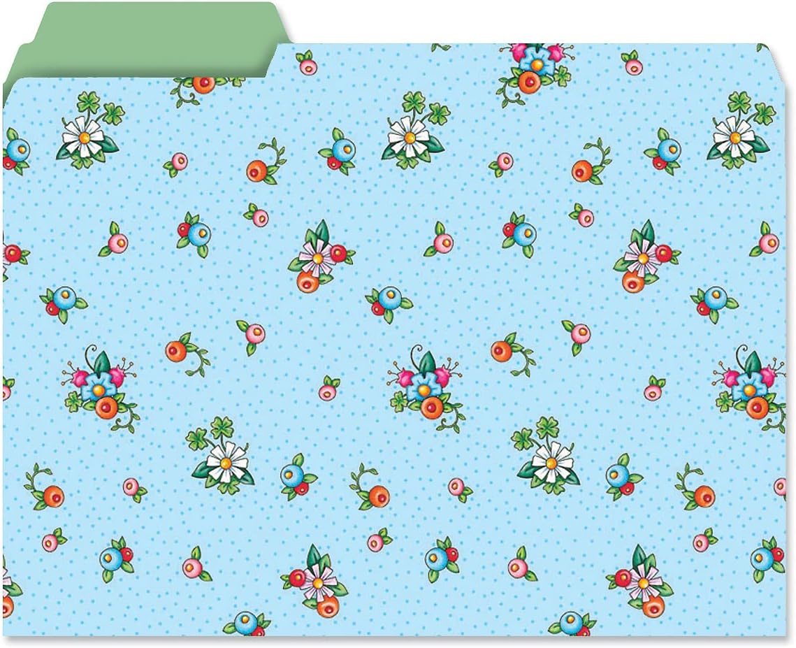 Current Mary Engelbreit File Folders Value Pack - Bulk Set of 24, 6 Pretty Decorative Designs, 1/3 Cut Tabs, Heavy-Duty Paper Stock, Office Supplies for Home & Work, 9-½” x 11-¾” Letter Size