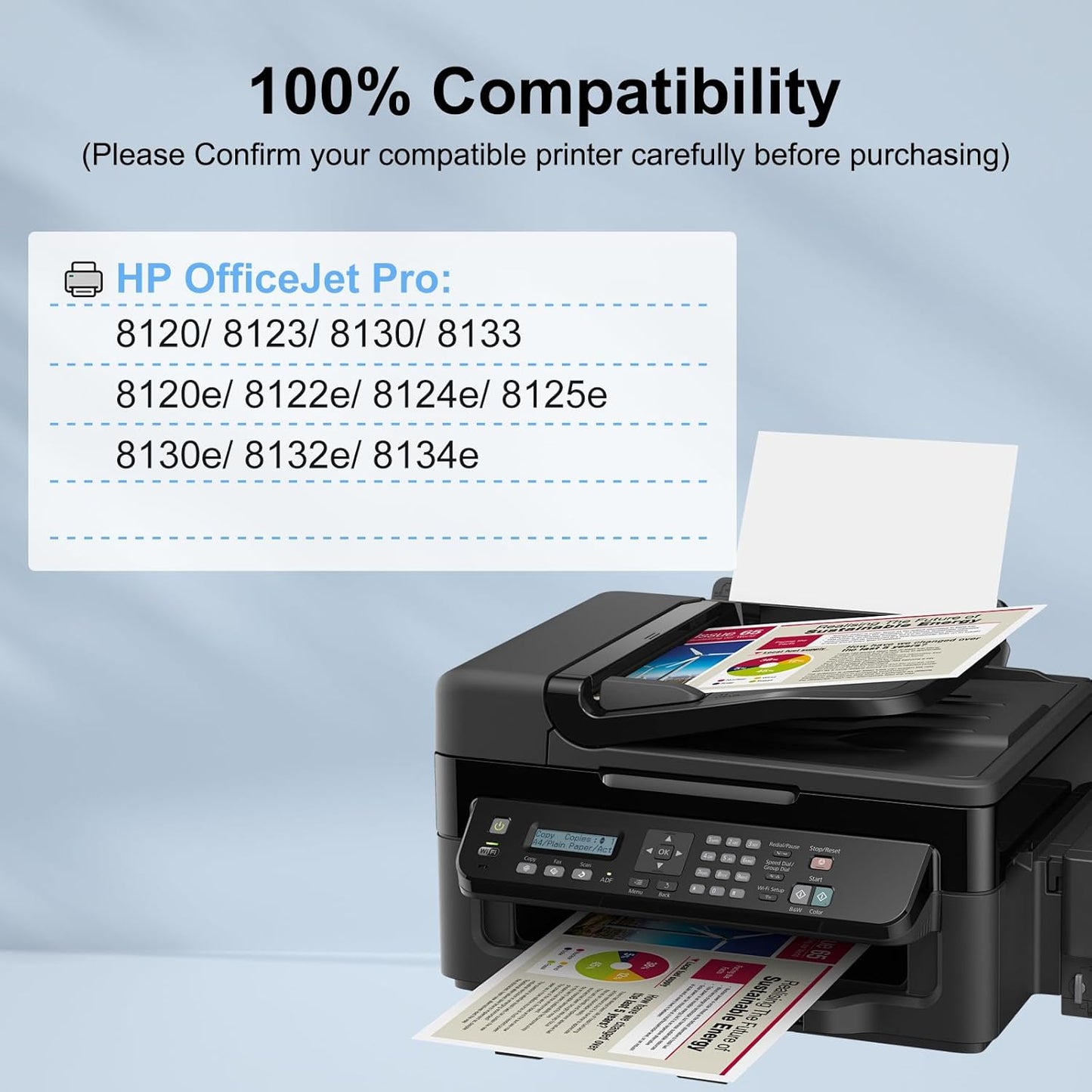 923e Ink cartridges Compatible Replacement for HP OfficeJet Pro 8120/ 8120e/ 8123/8130/ 8124e/ 8122e Printers(4 Pack, BK/C/M/Y)