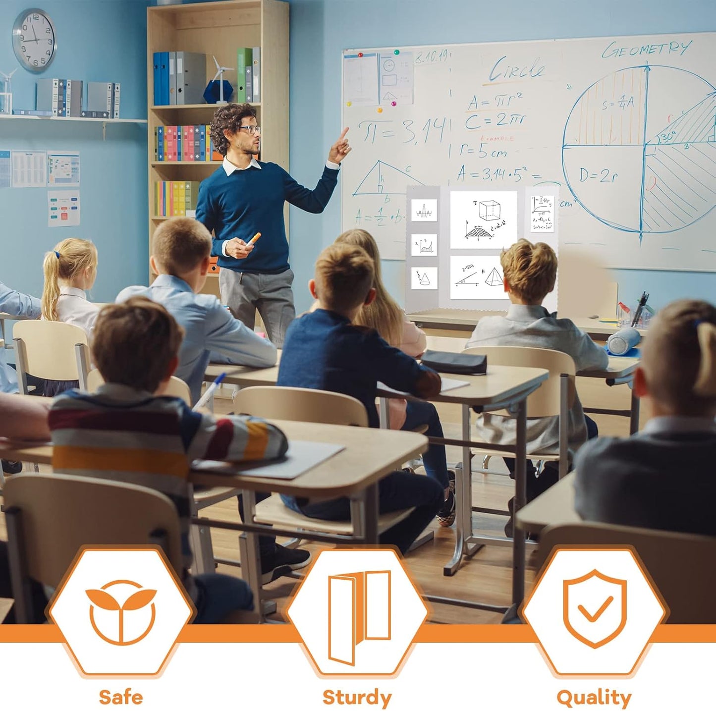 Ctosree 18 Pcs Tri Fold Poster Board Bulk, Lightweight Presentation Board, Science Fair Project Display Paperboard, Single Wall(22 x 38 Inch,White)