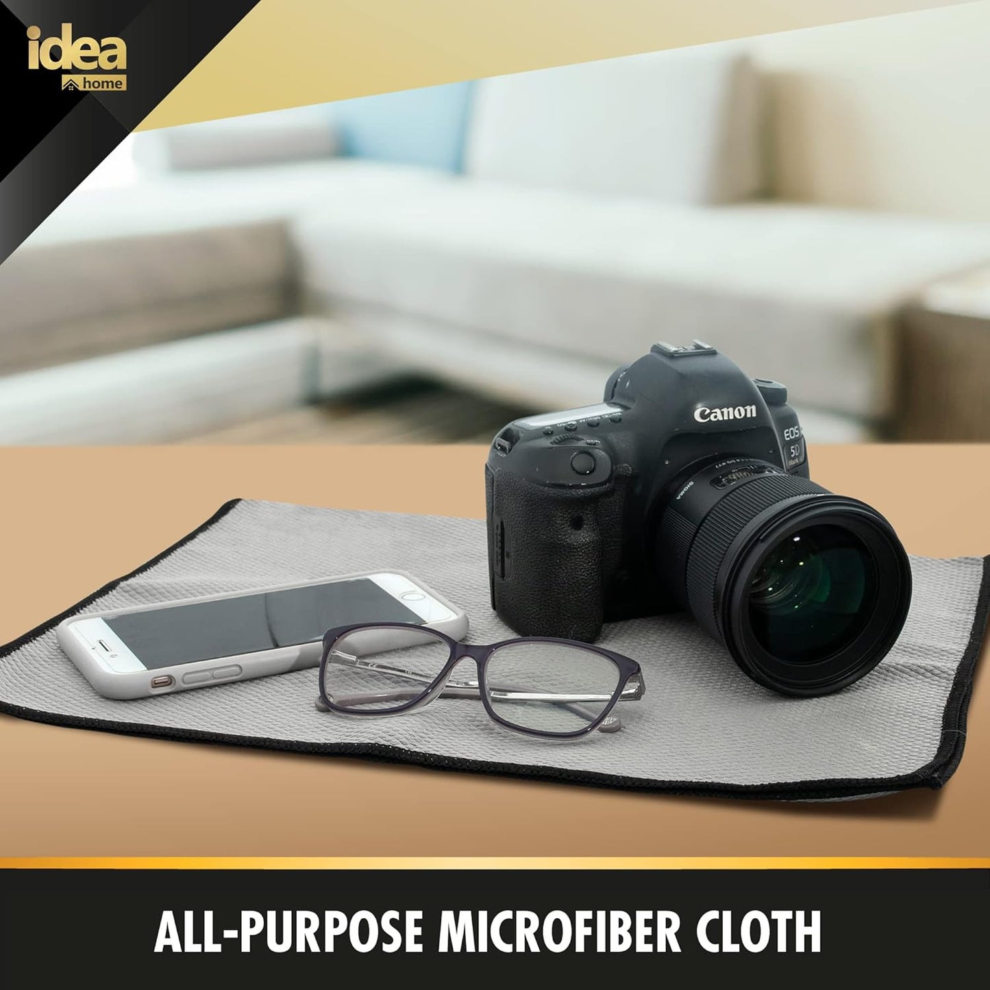 Idea Home Glass Microfiber Cleaning Cloth with Absorbent and Lint Free Material - Large Wine Glass Polishing Cloth - Glassware Cleaning Products - 16x24in Streak Free Microfiber Cloth