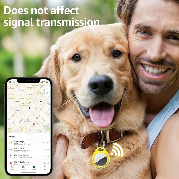 for AirTag Keychain Holder with Wire Cable, Secure Lock Case for Air tag, Compatible with AirTags, Key Ring Chain Luggage, for Airtag Accessories for GPS Item Finder Tracker, Yellow