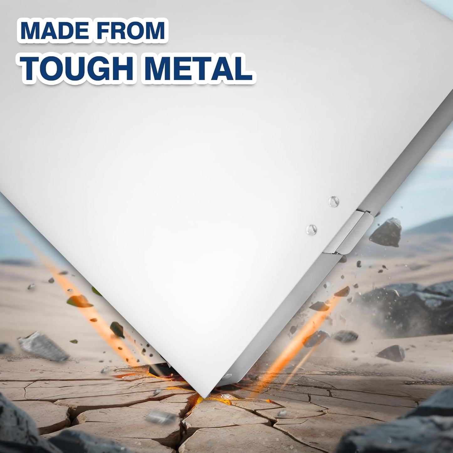 H4D Metal Clipboard with Storage, Rubber Covered Clip Protects Paper and No Indentations Left, Letter Size