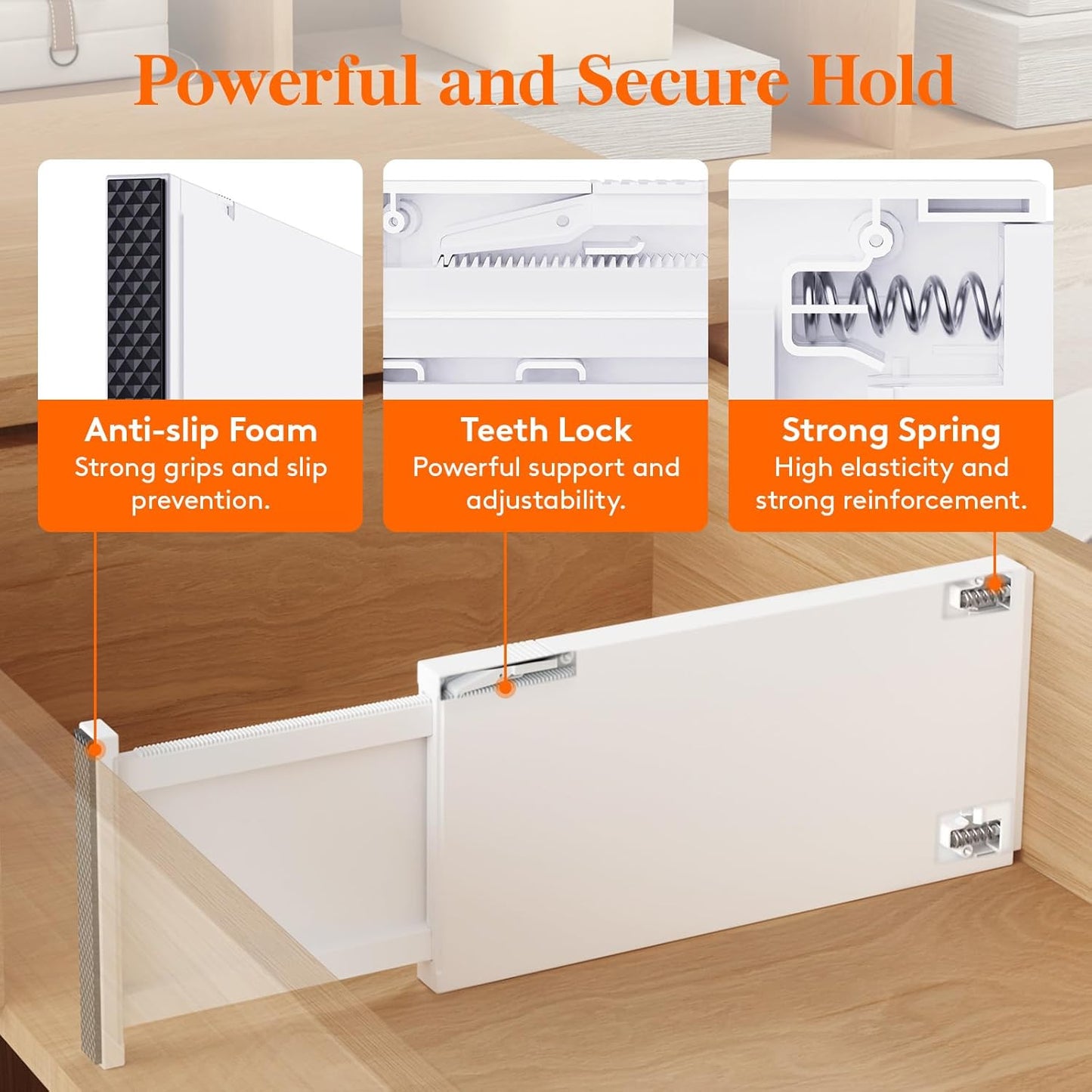 Lifewit 12 Pack Drawer Dividers Plastic 6" High, 13.5-22" Adjustable Drawer Organizers for Clothes, Expandable Dresser Separators in Bedroom/Bathroom/Kitchen/Fridge/Office Organization and Storage