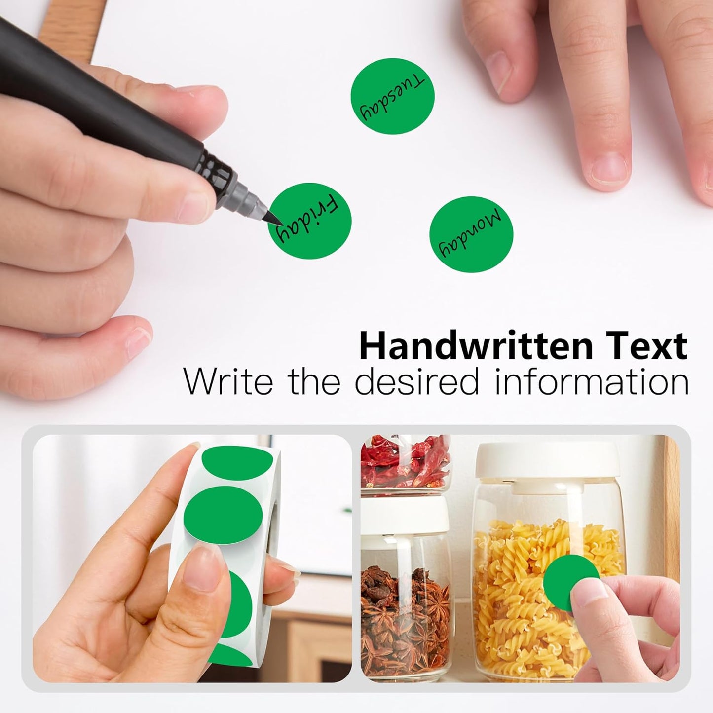 Green 1 Inch Round Color Coding Labels with 4000 Dots, 4 Rolls - Bright Color Dot Stickers for File Folders, Inventory System - Highly Visible