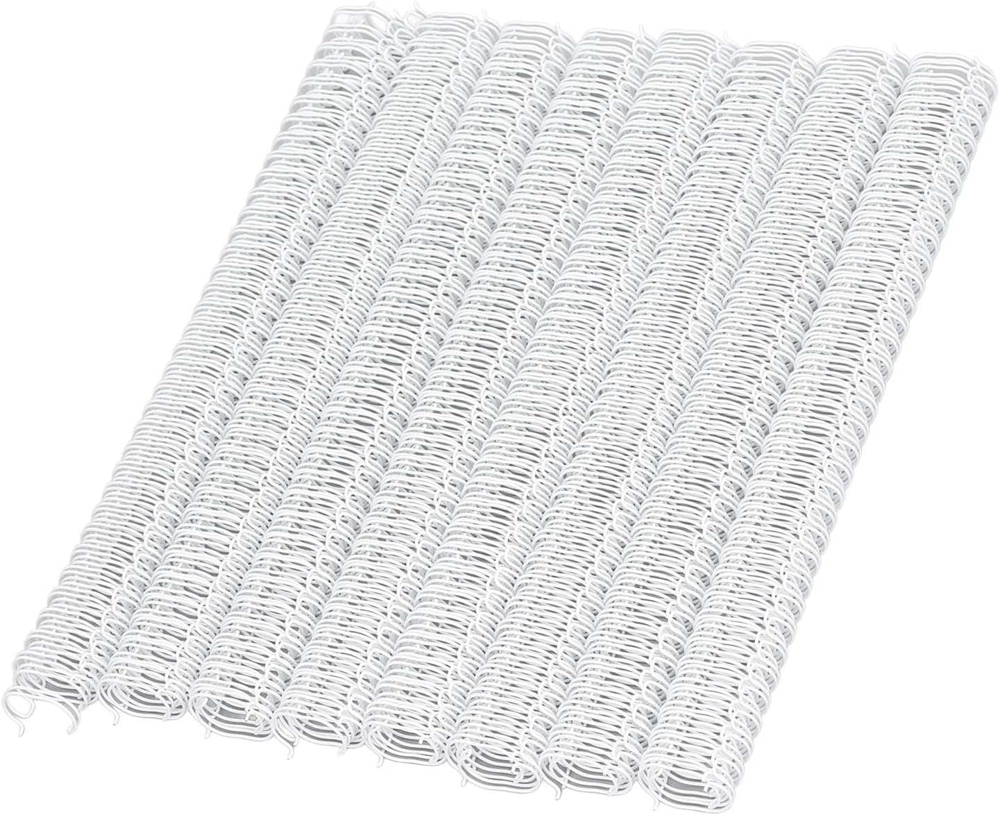 100 Pack Double Loop Wire Binding Spines, 3 to 1 Pitch,1/2 Inch Wire Cinch Book Binding Fit for School Office Notebook Maker, YolieraArt Metal Spiral for Bindings, (100 Sheet Capacity, White)