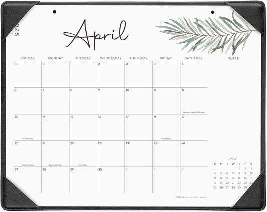 Cabbrix Aesthetic Desk Calendar 2025-2026 Covering July 2025 to June 2026, Monthly Desktop Calendar with Notes for Home Office School (Black, 15 x 12 inch Medium)