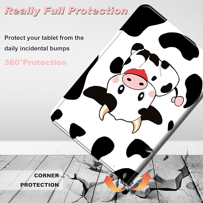 for Amazon Kindle Fire Max 11 Case (13th Generation, 2023 Release) 11",Slim Lightweight Smart Shell Stand Cover with Auto Wake/Sleep for All-New Fire 11 Max Tablet,Black White Milk Cow