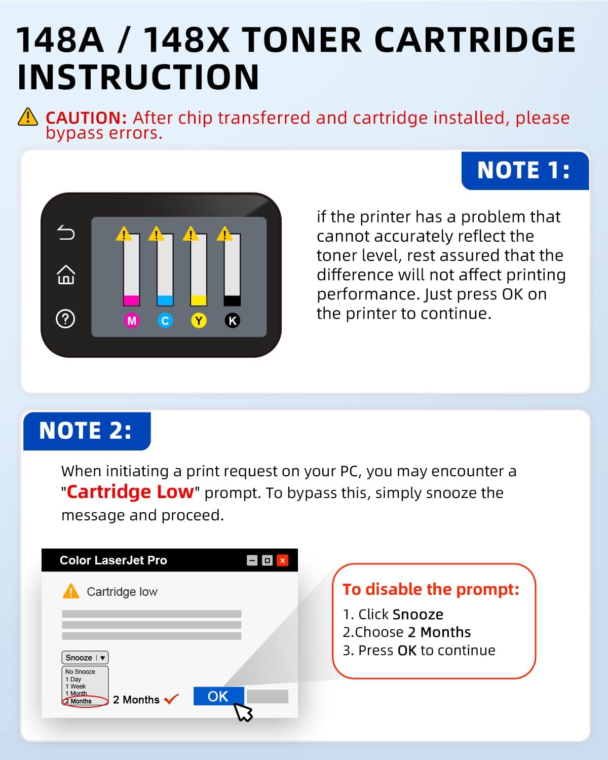 148A Toner Cartridge (with Chip) Compatible Replacement for HP 148 A 148X W1480A W1480X High Yield Black Toner Cartridge Use with Laserjet Pro 4001n 4001dn 4001dw MFP 4101fdw 4101fdn(2-Pack)