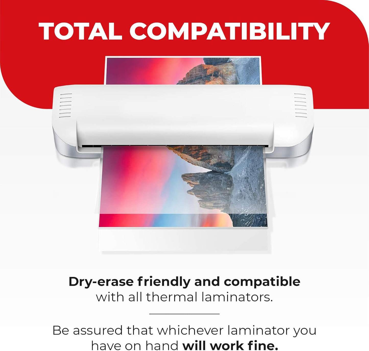 5MIL Thermal Laminating Sheets (225 Count) Letter, Photo, Card, Notecard, ID Badge and Business Card Sizes, Laminating Pouches, Compatible with Laminators, Crystal Clear Laminated Finish